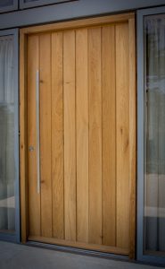 solid panel entrance timber doors