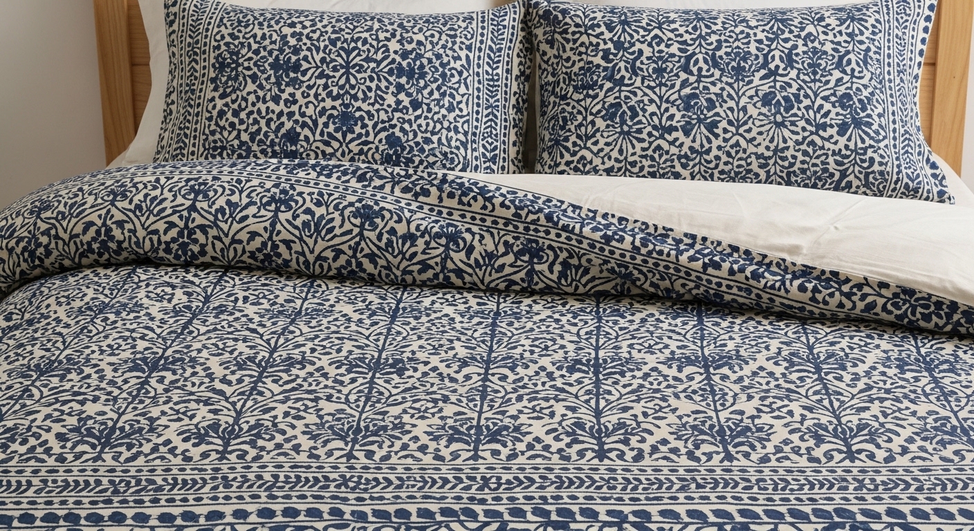 block printed bedding