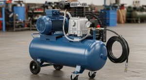 Industrial air compressor installation